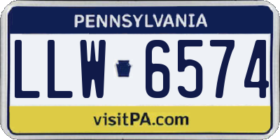 PA license plate LLW6574