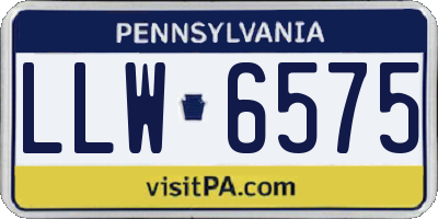 PA license plate LLW6575
