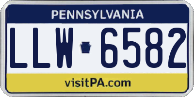 PA license plate LLW6582