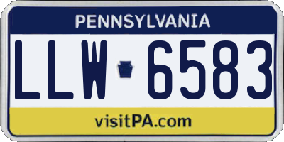 PA license plate LLW6583