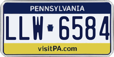 PA license plate LLW6584