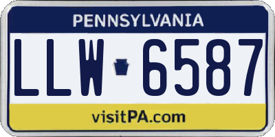 PA license plate LLW6587