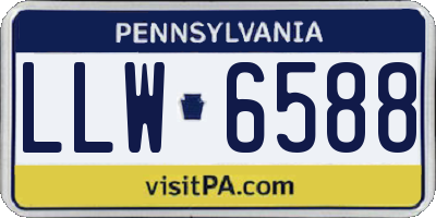 PA license plate LLW6588