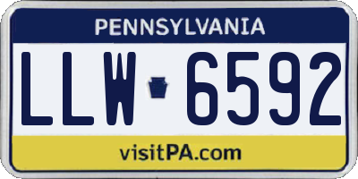 PA license plate LLW6592