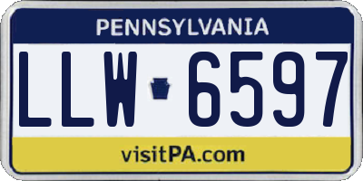 PA license plate LLW6597