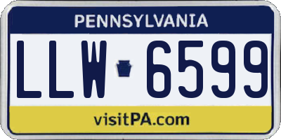 PA license plate LLW6599
