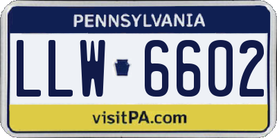 PA license plate LLW6602