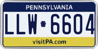 PA license plate LLW6604