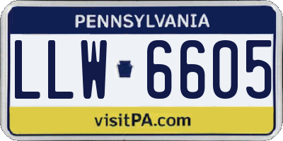 PA license plate LLW6605