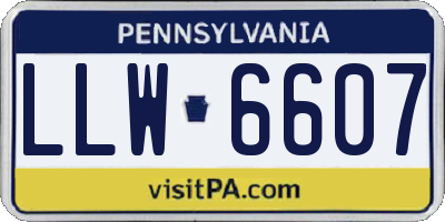 PA license plate LLW6607
