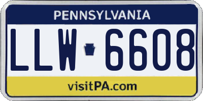 PA license plate LLW6608