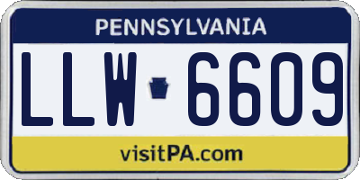 PA license plate LLW6609