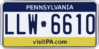 PA license plate LLW6610