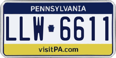 PA license plate LLW6611
