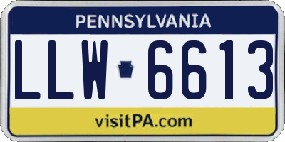 PA license plate LLW6613