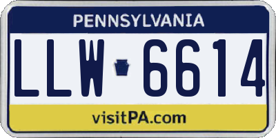 PA license plate LLW6614