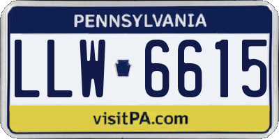 PA license plate LLW6615
