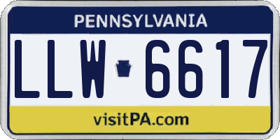 PA license plate LLW6617
