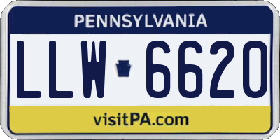 PA license plate LLW6620