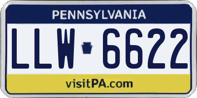 PA license plate LLW6622