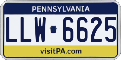 PA license plate LLW6625