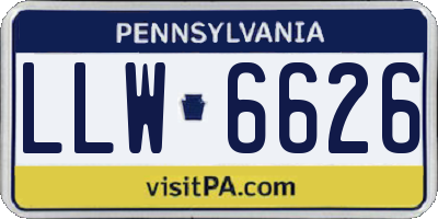 PA license plate LLW6626