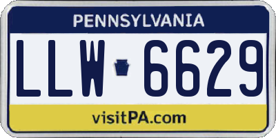 PA license plate LLW6629