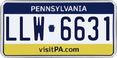 PA license plate LLW6631