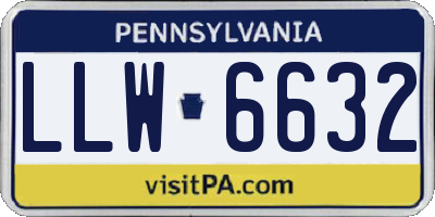 PA license plate LLW6632