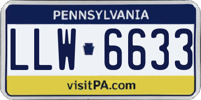 PA license plate LLW6633