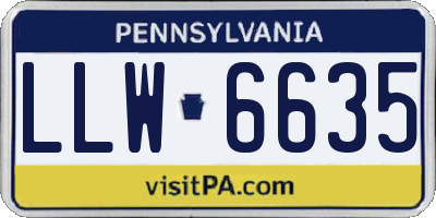 PA license plate LLW6635