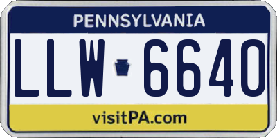 PA license plate LLW6640