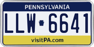 PA license plate LLW6641