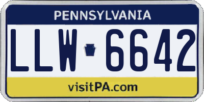 PA license plate LLW6642