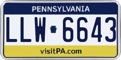 PA license plate LLW6643