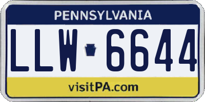 PA license plate LLW6644
