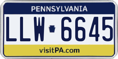 PA license plate LLW6645