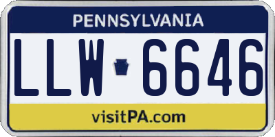 PA license plate LLW6646