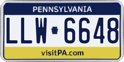 PA license plate LLW6648