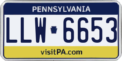 PA license plate LLW6653