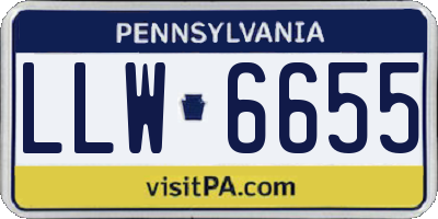 PA license plate LLW6655