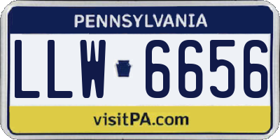 PA license plate LLW6656