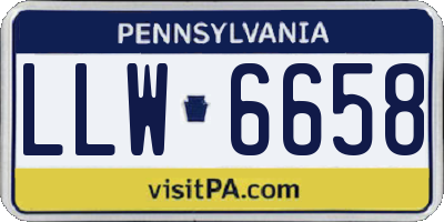 PA license plate LLW6658