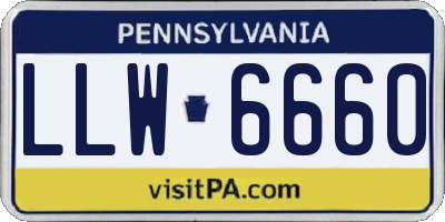 PA license plate LLW6660