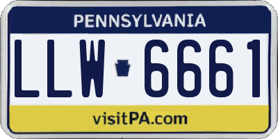 PA license plate LLW6661