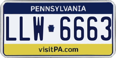 PA license plate LLW6663