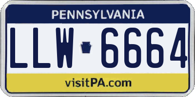 PA license plate LLW6664