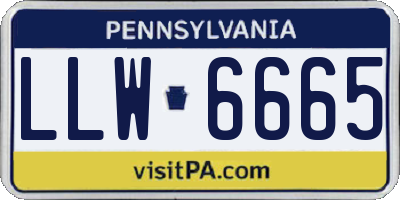 PA license plate LLW6665