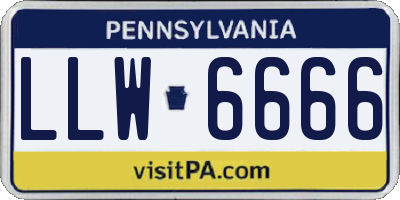 PA license plate LLW6666