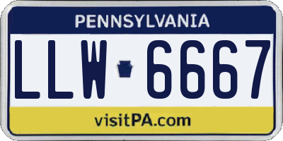 PA license plate LLW6667